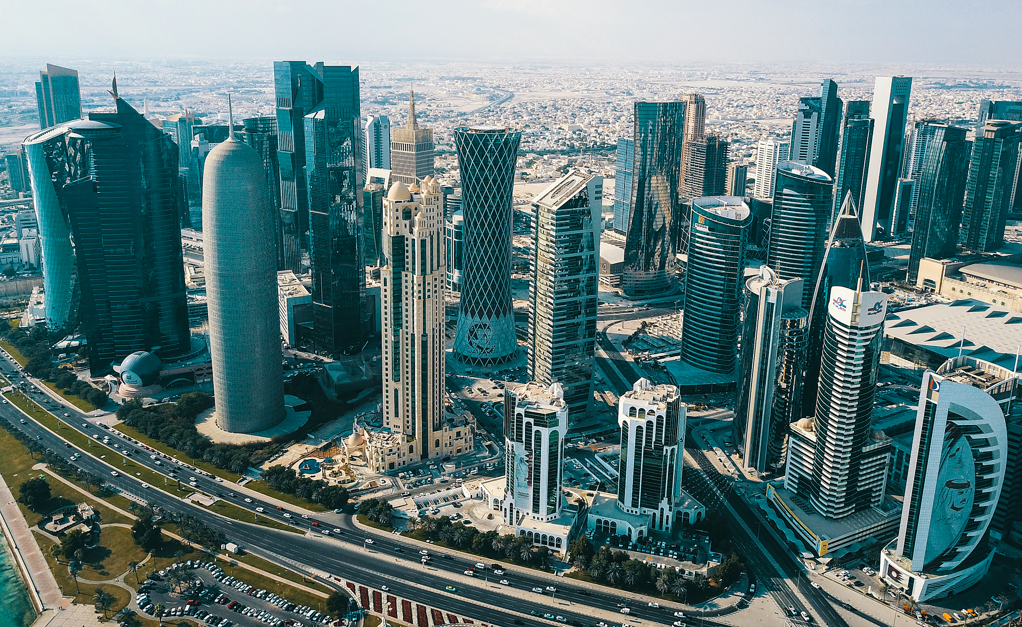 Aerial View of Doha Cityscape